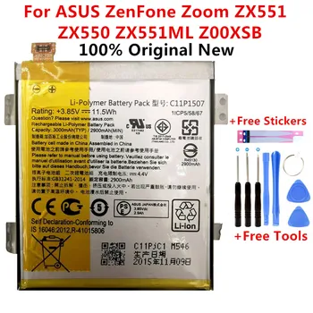 Originál ASUS High Capacity C11P1507 Batéria Pre ASUS ZenFone Zoom ZX551 ZX550 ZX551ML Z00XSB+Darček Nástroje +Samolepky