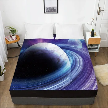 Galaxy vybavené list posteľ list S gumičkou 150x200/180/200/160*200 Matrac Kryt Posteľ kryt Čierny farebný