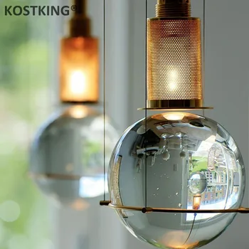 Crystal K9 Prívesok Lampy Loptu Jewel Hanglamp LED Moderné Medi Jedáleň Luster Loft Pozastavenie Svietidlá Lampa