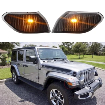 Dym Predný Blatník LED Bočné Obrysové Svetlo Žltá Zase Signál Parkovanie Lampy Svetlá na Jeep Wrangler JL 2018 2019