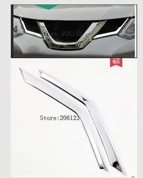 Na Nissan X-trail xtrail T32/Rogue 2014 2015 2016 ABS chrome výbava Prednej hornej časti Mriežky Grilovacia Mriežka špz Stick rám 2ks