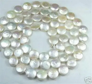 11-12MM Biela Mince Skutočné Prírodné Perly Šperky Nádherný Náhrdelník 30
