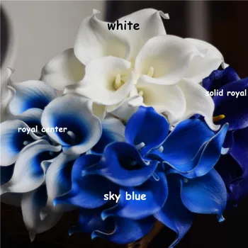 Modrá zber Kala Ľalia Skutočný Dotyk Kvety, umelé kvety Pre Hodvábne Svadobné Kytice, Centerpieces, Svadobné Dekorácie