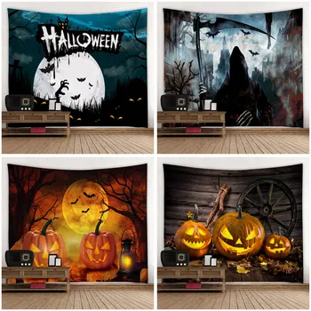 Šťastný Halloween Gobelín Pre Obývacia Izba Izba Multi Tlač Domov Deco Stene Visí Wall Art Picnic Mat Veľké Plus Veľkosť