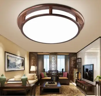 Nové Čínske LED Stropné Svietidlá Kolo Masívneho Dreva Jednoduché Atmosférických Svetlo Zmena Obývacia Izba, Jedáleň, Spálňa Osvetlenie