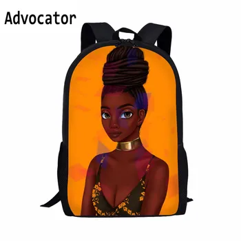 ADVOCATOR Black Queen Dievča Čaro Afro Lady Vzor Aktovka Batoh pre Mladý Dizajnér Bookbag Chlapci Cestovné Tašky Mochila