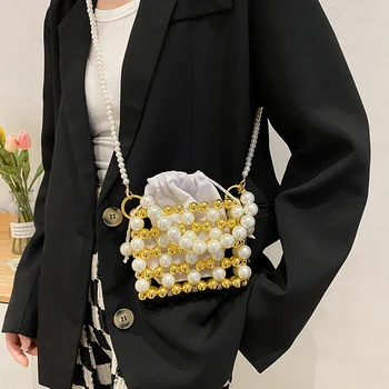 dámske módne tašky 2022 Kabelku luxusné značkové kabelky pre ženy Pearl Večer Vak Lipstick Taška cez Rameno Crossbody Taška Satchel