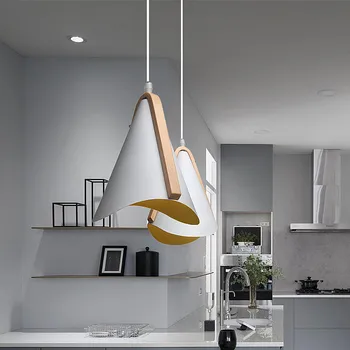 Moderné Železa, Dreva Prívesok Svetlá Led Nordic Kovové Závesné Lampy Obývacia Izba Kuchyňa Spálňa Svietidlá Priemyselné Loft Dekor