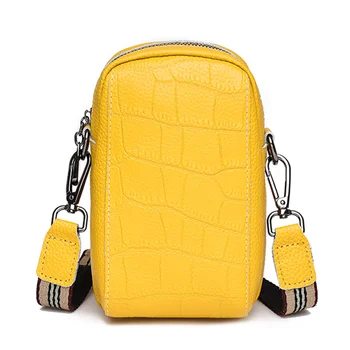2021 Nové Čisto Kožené Ženy Kabelka Dizajnér 100% Originálne Kožené Ženy brašňa Luxusné Značky Mini Žena Mobilný telefón taška
