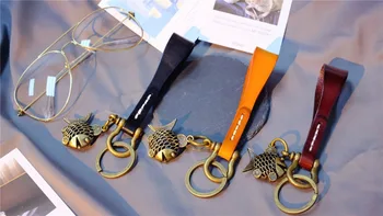 ručné Cowhide kožené Krúžok Peňaženky kľúč držiak kolektora gazdiná tlačidlo organizátor
