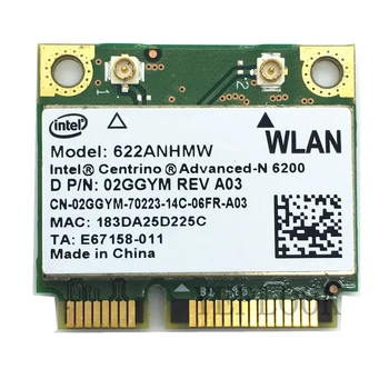 Intel Wifi Karta 6200AN 622ANHMW MINI PCIe 300Mbps, Dual Band 2.4 G/5 ghz 2x2 Advanced-N Sieťové Karty
