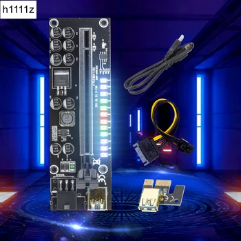 PCIE Stúpačky V011 Pro Plus 011 Podstavec pre Video Karty Stúpačky PCI Express X16 Extender USB 3.0, SATA, aby 6Pin Energie pre BTC Banské Banské
