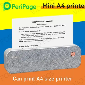 Peripage A4 Prenosné Tlačiarne Priama Tepelná Mobile Printer Maker, Photo Bluetooth 300dpi Tlač Tlačiareň wth 1 Rolka Papier A4