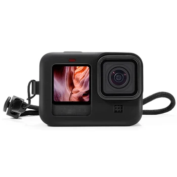 Silikónový Ochranný Kryt Prípade Účtovná Vreckový Fotoaparát Prvky pre GoPro Hero 9 Bývanie s Šošovky+ozdobná šnúrka na uniforme