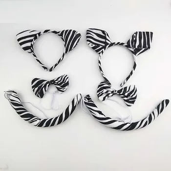 10pcs Dieťa Dospelých Oblečenie Zebra Jungle Zvierat Ucho Čelenky Horn Vlasy Obruč na Party, Narodeniny, Vianočné Dekorácie Halloween 2023