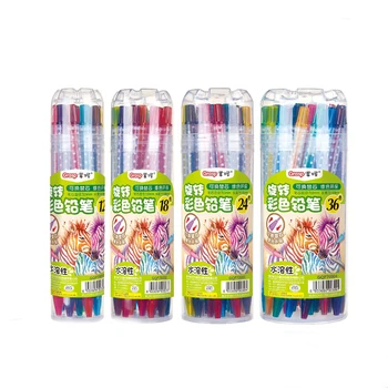 vo vode rozpustné, akvarelové pastelky farebné ceruzky 12 18 24 36 farby Rotujúce farebné ceruzky