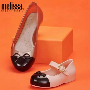 2022 Pôvodné Mini Melissa Dievča Jelly Topánky Deti Módne Princezná Luk Letné Sandále Baby Detský Prázdninový Pláže Topánky