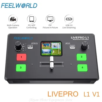 FEELWORLD LIVEPRO L1 V1 Multi Video Formát zvukového Pultu Switcher 4xHDMI Vstupy Fotoaparát Výroby USB3.0 Live Streaming Youtube