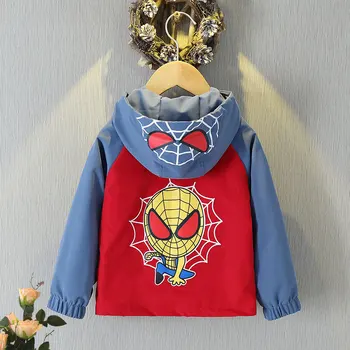 Jeseň Deti Oblečenie Baby Chlapci Bunda Coats Cartoon Spiderman S Kapucňou Outwear Milé Deti Oblečenie Jeseň Batoľa, Topy, Mikiny