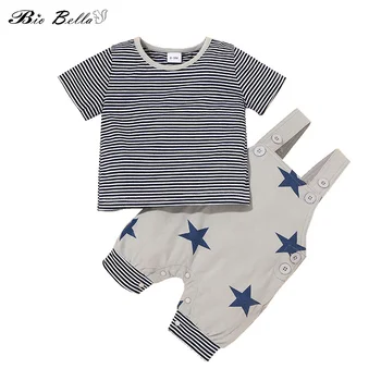 Dojčenská Chlapcov, Oblečenie Prekladané Krátky Rukáv Star Vytlačené Bežné Nohavice + Tričko 2 kus Módne Pohodlné Chlapec Oblečenie