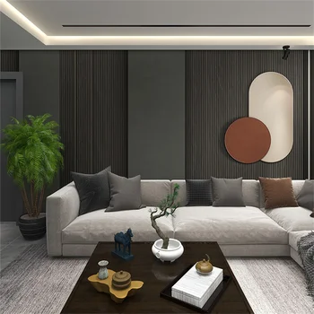 Vlastné Moderné luxusné nástenné papier 3D Severské drevo mriežky pozadia, tapety na obývacia izba, spálňa samolepiace samolepky na stenu