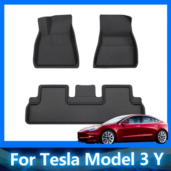 Auto Nohy Podložky Pre Tesla Model 3 Y 2017-2022 Príslušenstvo Vľavo, Vpravo Kormidlo Model3 Rohoží, Vodotesný, Anti-špinavé Podložky Auto Dodávky
