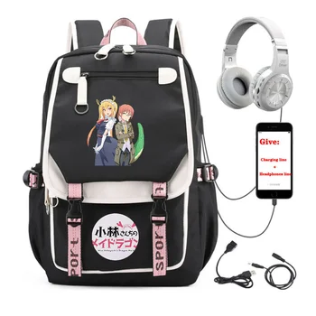 anime Hry logo sora Cartoon Unisex batoh Cestovný Batoh študent Školy knihu Taška cez USB teenagerov Notebook packsack