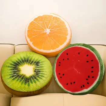 3D Ovocia Kiwi Orange Melón Sídlo Pad Creative Soft Kolo Domov Dekoratívny Vankúš Plyšové Kancelárske Stoličky Späť Vankúše 33 cm