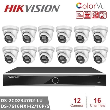 Hikvision CCTV kamerový Systém DS-2CD2347G2-LU 4MP Bezpečnostné Kamery NVR Auta Domov kamerový Systém Zabudovaný Mikrofón