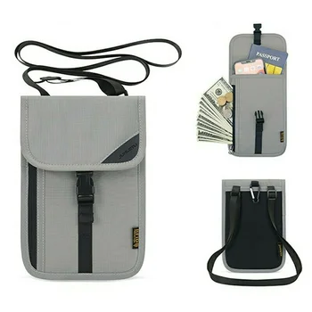 RFID Pas ID Taška na Cestovanie Multi-Funkčné Zavesenie Krku Malý Lístok Kvalitné Mince Kabelku Zips Ochranný Kryt