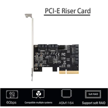 Herné adaptívne Sata3.0 Adaptéra PCIE Sata PCI Express Rozširujúca Karta 6Gbps Plug and Play, PCI-E stúpačky karty Podpora PCIE X4/X8/X16