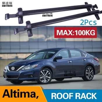 SHITURUI 2 ks Strešné tyče Pre Nissan Altima Roky 2013-2018 Hliníkovej Zliatiny Strane Tyče Kríž Koľajnice Strešný nosič Batožiny Dopravca