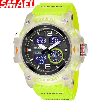 SMAEL 8007 Značky Mužov Športové Hodinky náramkové hodinky Vodotesné Duálne Zobrazenie Analógové Digitálne Quartz Plávanie Vojenské