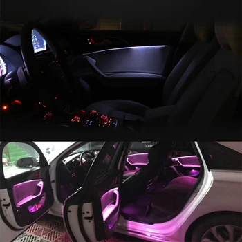 Interiér Atmosférou Svetlo Pre Audi A6, A7 roky 2013-2018 LED okolitého svetla, dvere Footwell svetlo originálne ovládanie MMI