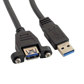 CY USB 3.0 samec Samica Predlžovací Kábel so skrutkou pre Panel Mount 50 cm