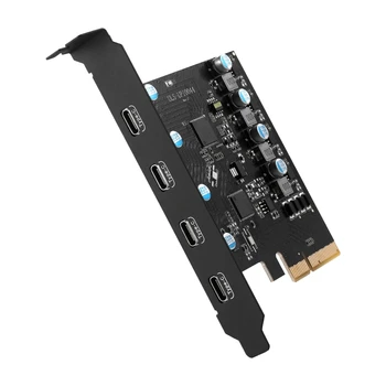 4 Porty 20 gb USB 3.1 Typ C PCIE HUB PCI-E Rozširujúca Karta Adaptéra Extender Karty