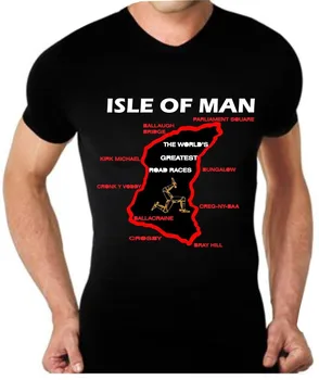 Nové Módne Muži Muži Hip Hop 3D Tlač Moto Tourist Trophy Isle Of Man T-Shirt-Krku Pohode Topy