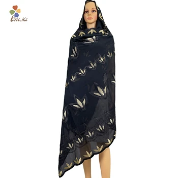 Exkluzívny obchodný Vysokej Kvality Africkej ženy 100% Bavlna šatku moslimských výšivky bavlnená šatka hidžáb šatka pre šály BW-112