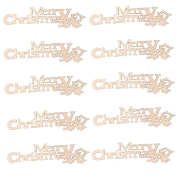 10pcs Drevené Veselé Vianoce Písmená DIY Drevené Remeselné Tabuľka Vianočné Dekorácie pre Domov Vianoce Navidad Natal Nový Rok Party Darček
