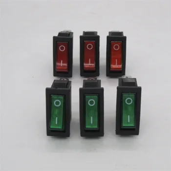 5 ks červená zelená Kolískový Prepínač s 3 Pin ,16A 250VAC 20A 125VAC, KCD3 Č./VYP 3pin