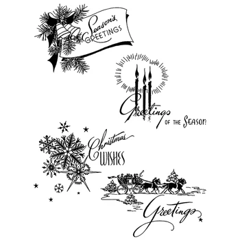 Vianočné Iris Kvet Snowflake Sánky Sviečka 2021 Novej Jasné Známky pre Scrapbooking Sezóny Pohľadnice Robiť Žiadne Die Kusy