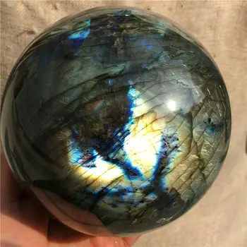 1.12 kg Crystal ball Prírodné flash labradorit Quartz sphere Guľa Klenot Kameň Uzdravenie