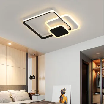 Moderné módne LED akryl stropné lampy, spálne, obývacej miestnosti študovňa interiéru black/white jednoduchá kuchyňa foyer domov svetla