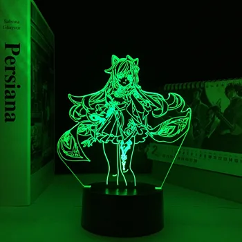 Genshin Vplyv 3D LED Nočné Svetlo Obrázok Keqing Akryl LED Lampa Hra Lampa pre Herné Milovníkov Nový Rok Darček Nočné Svetlo Dropship