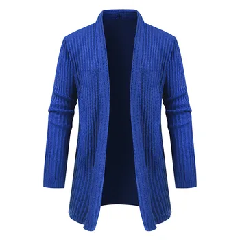 Pletený sveter voľné tvaru farbou pletený sveter kabát Pop jeseň nové