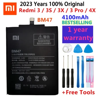 2023 Xiao mi 100% Pôvodnej BM47 4100mAh Batérie Pre Xiao Redmi 3S 3X Redmi 4X Redmi 3 / 3pro BM47 Náhradné Batérie +Nástroje