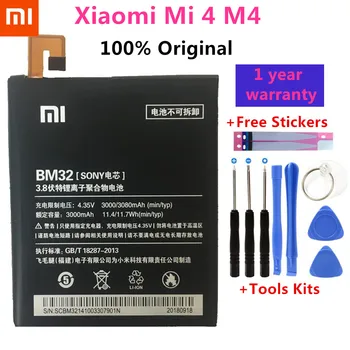 100% Zálohy nové BM32 Batéria 3000mAh pre Xiao 4 Mi4 M4 Batérie V sklade S Sledovacie číslo
