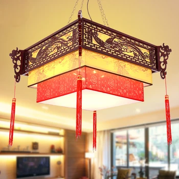 Nový Čínsky štýl drevené lampy dragon poslať požehnanie izba hotel retro hot box prívesok svetlo ZS53 jedáleň svetlá led lampa