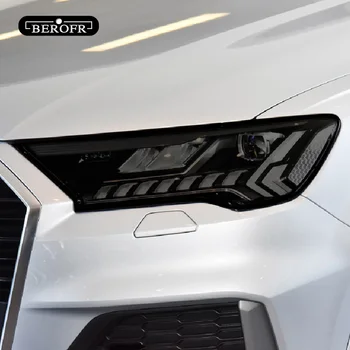 2 Ks Auto Svetlometu Odtieň Black Vinyl Ochranný Film Transparentné TPU Nálepky Príslušenstvo Pre Audi Q7 4M 2016 2017 2018 2019 2020