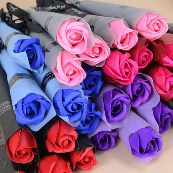 5 ks Ruže Mydlo Kvety Tvorivé Multicolor Romantické Svadobné Party Láskavosti Rose Mydlá Kvet Pre valentínsky Deň matiek Darčeky